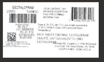 Label (Escitalopram 20mg)